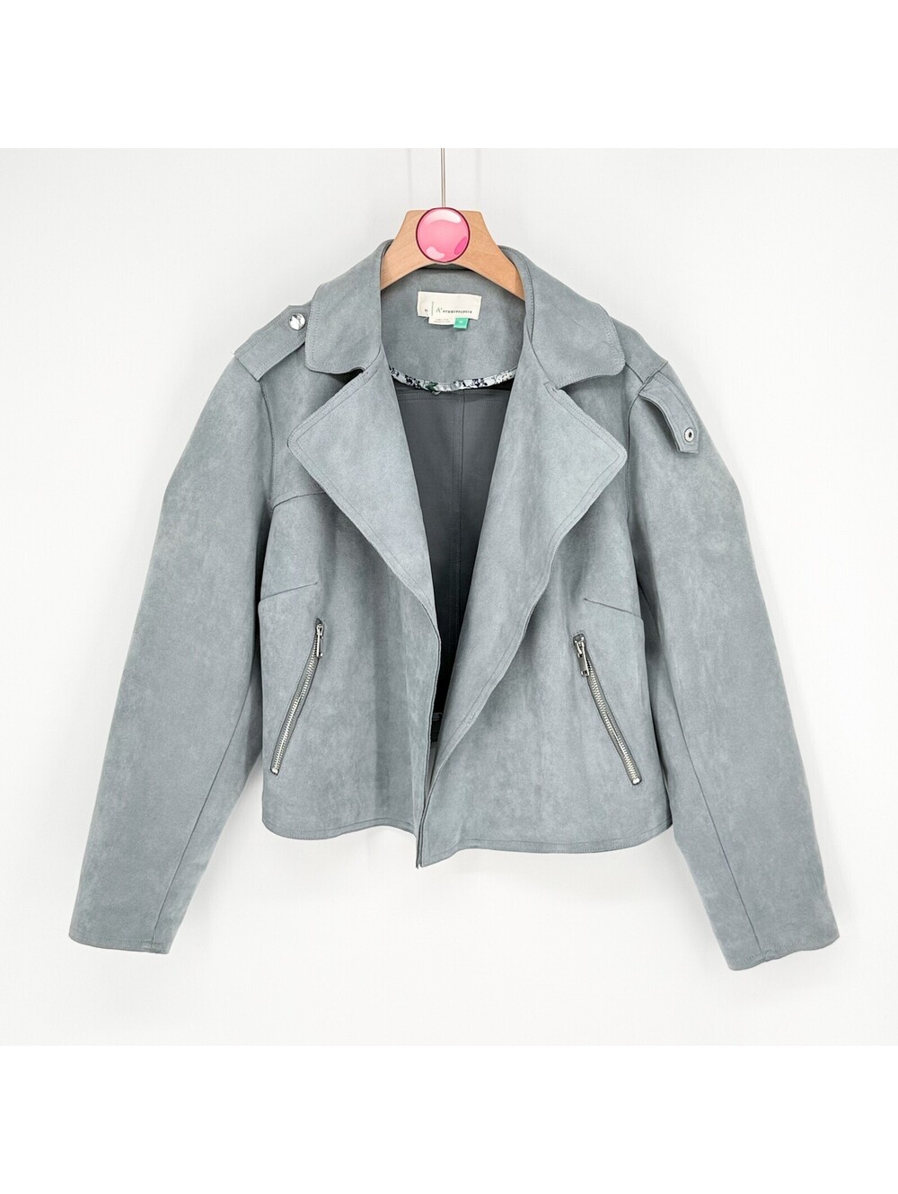 Anthropologie Expressway Gray Cropped Coat Plus Women's 1X